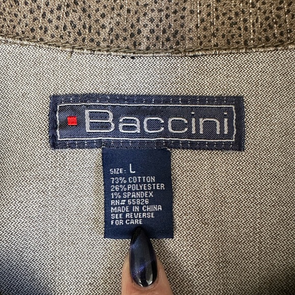 Brown Bacinni sz LG denim jacket snake print - Picture 8 of 9